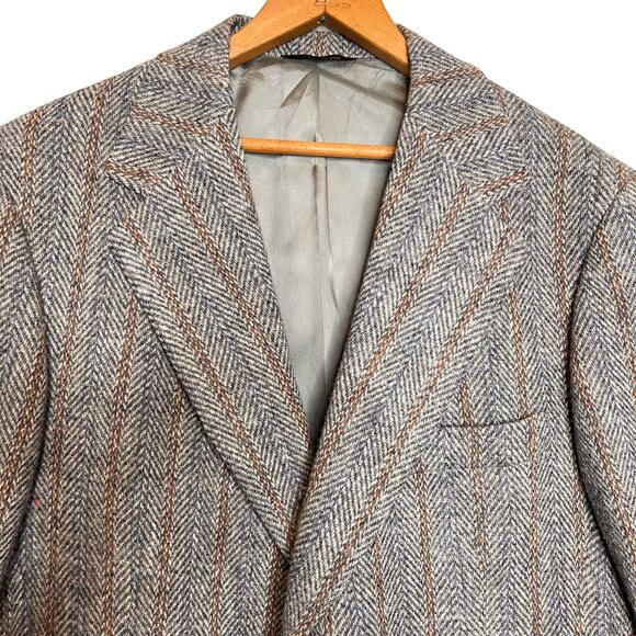 Vintage Harris Tweed Size 42R Wool 2 Button Blazer Sport Coat Jacket Classic - Picture 4 of 15
